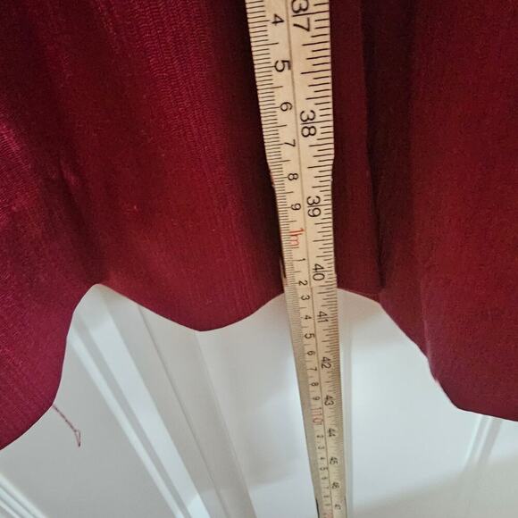 Vintage 80s Dress Womens Large Burgundy Silky Lace Glam Rock Party Retro - Picture 9 of 11